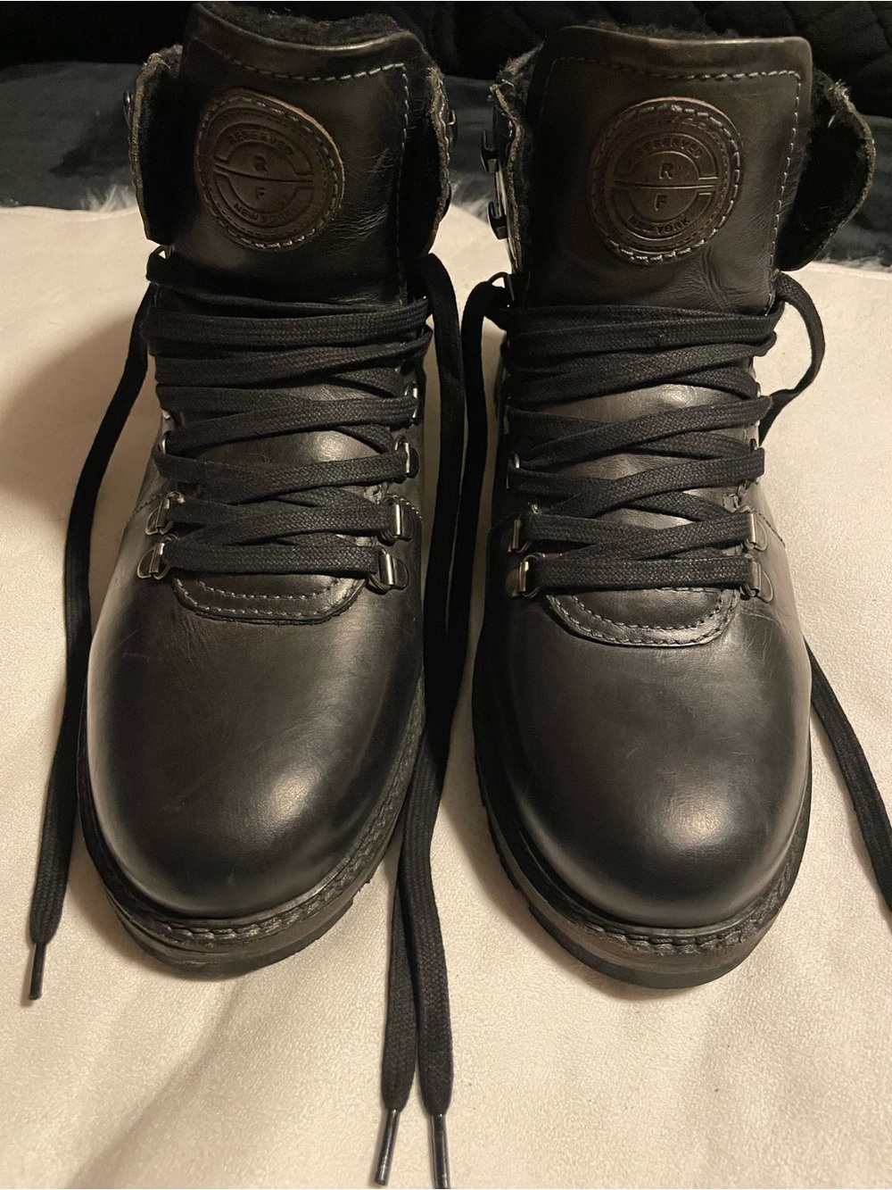 Brand new Real Leather Reserved Footwear New York Men's Black Lace-Up Boots
